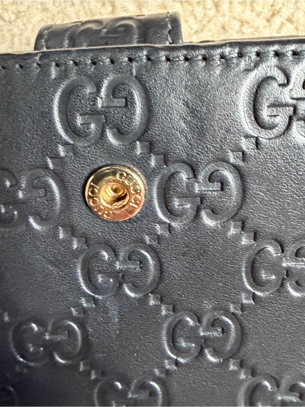 Gucci Black GG Embossed Leather Long Wallet w/Unbranded Gold Chain to use as WOC - Picture 4 of 11